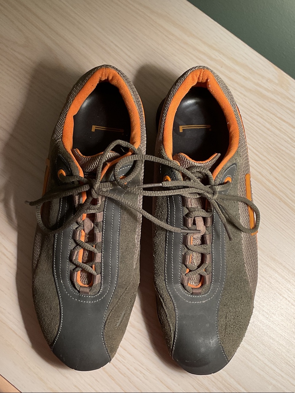 Pirelli Olive Green and Orange Casual Sneakers